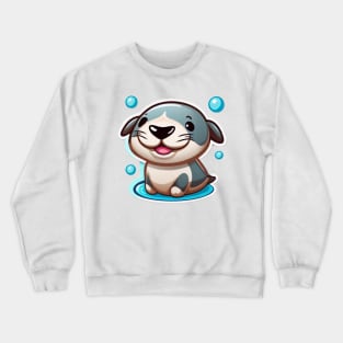 The playfulness of a cute seal pup playing with a ball. Crewneck Sweatshirt